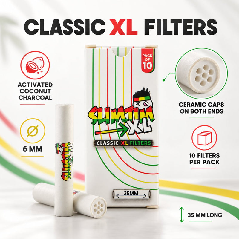 Load image into Gallery viewer, Buy Slimjim - Classic XL Carbon Filters (6MM) (Pack of 10) Activated Charcoal Filters | Slimjim India
