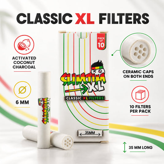 Buy Slimjim - Classic XL Carbon Filters (6MM) (Pack of 10) Activated Charcoal Filters | Slimjim India