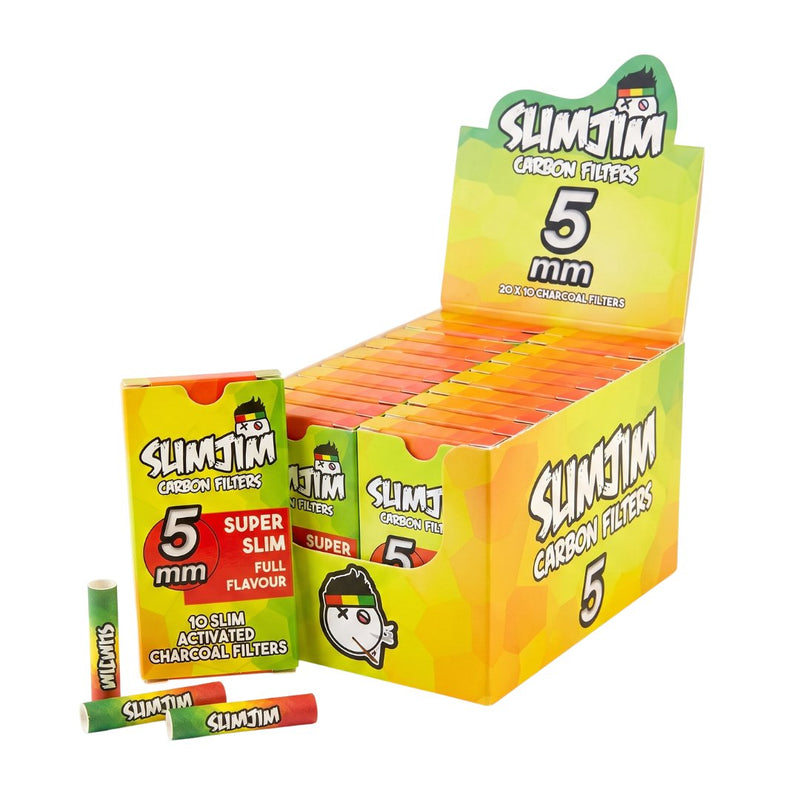 Load image into Gallery viewer, Buy Slimjim - Super Slim 5mm Carbon Filters (Box of 20) | Slimjim India
