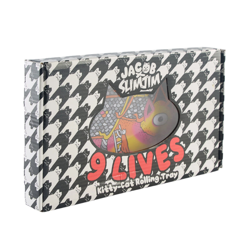 Load image into Gallery viewer, Buy Slimjim X Jacob 9 Lives Tray - Fire Cat (Medium) rolling tray | Slimjim India
