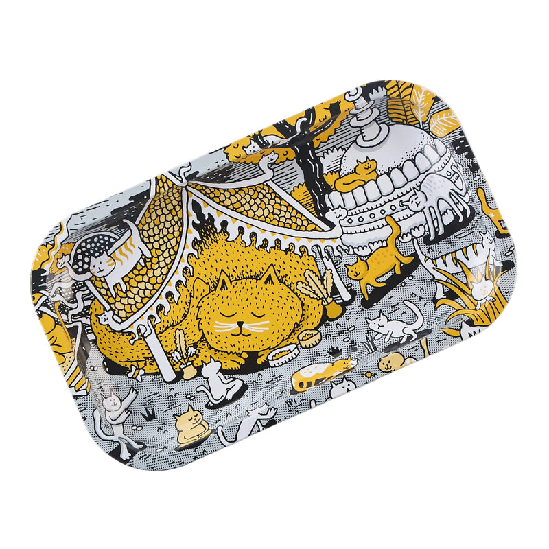 Load image into Gallery viewer, Buy Slimjim X Jacob 9 Lives Tray - Kitty Temple (Medium) rolling tray | Slimjim India
