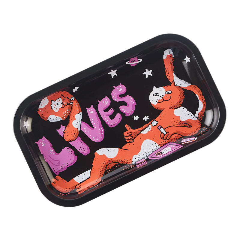 Load image into Gallery viewer, Buy Slimjim X Jacob 9 Lives Tray - Purrfect (Medium) rolling tray | Slimjim India
