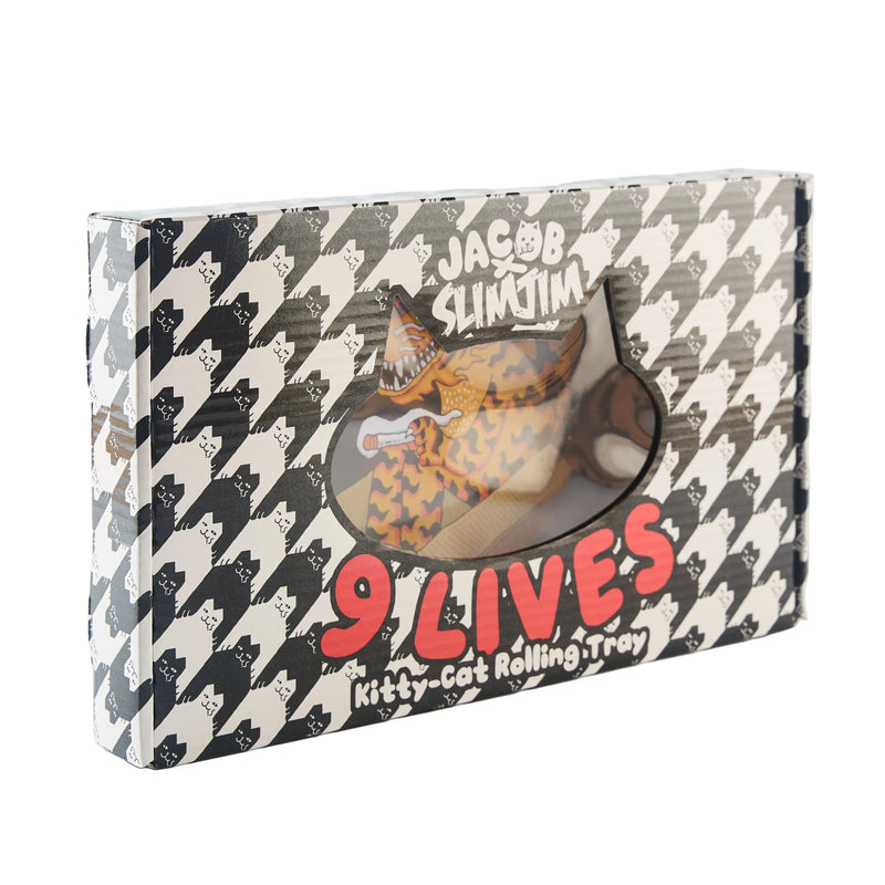 Load image into Gallery viewer, Buy Slimjim X Jacob 9 Lives Tray - Space Cat (Medium) rolling tray | Slimjim India
