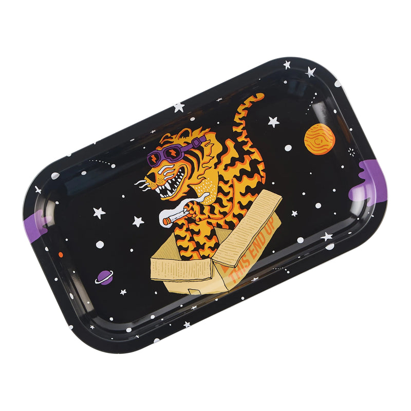 Load image into Gallery viewer, Buy Slimjim X Jacob 9 Lives Tray - Space Cat (Medium) rolling tray | Slimjim India

