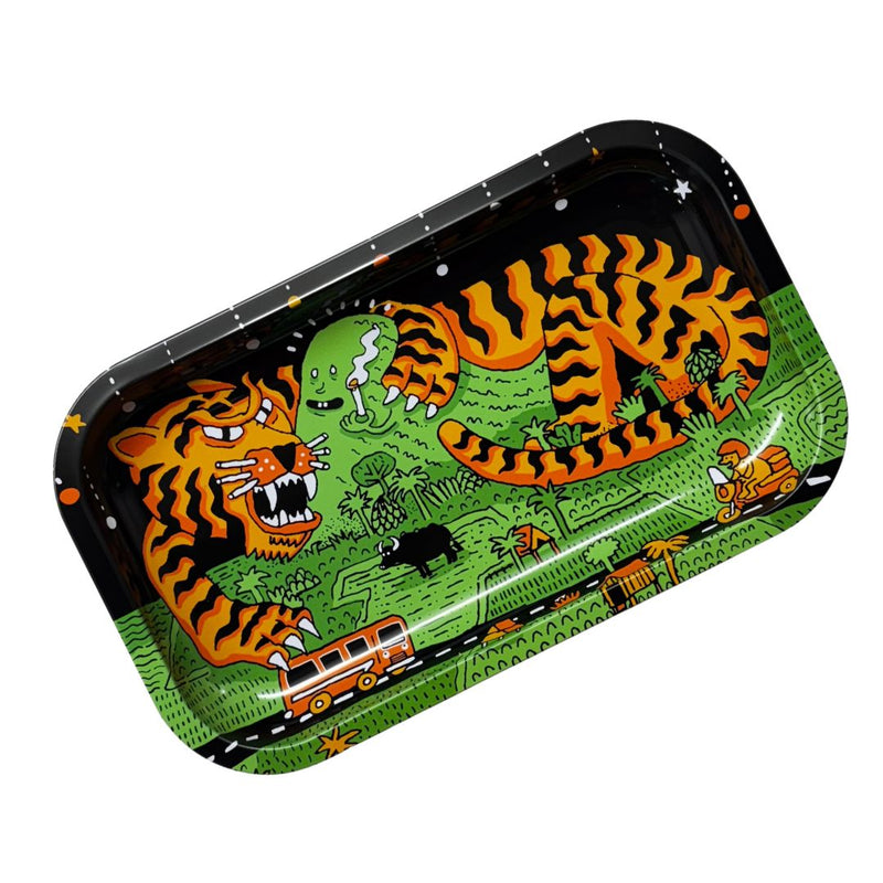 Load image into Gallery viewer, Buy Slimjim X Jacob 9 Lives Tray - Thaiger (Medium) rolling tray | Slimjim India
