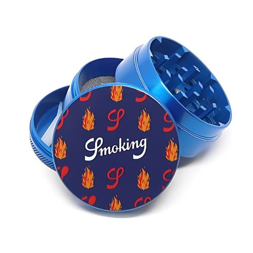 Buy Smoking - Metallic Blue Grinder (4 Part) Grinder | Slimjim India