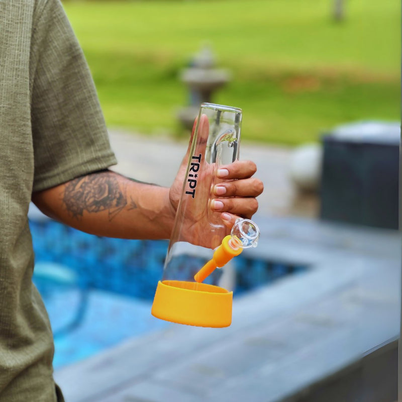 Load image into Gallery viewer, Buy Tript OG Silicone Glass bong ( Yellow Mellow) Bong | Slimjim India
