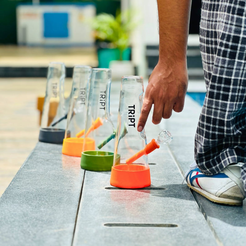 Load image into Gallery viewer, Buy Tript OG Silicone Glass bong ( Yellow Mellow) Bong | Slimjim India
