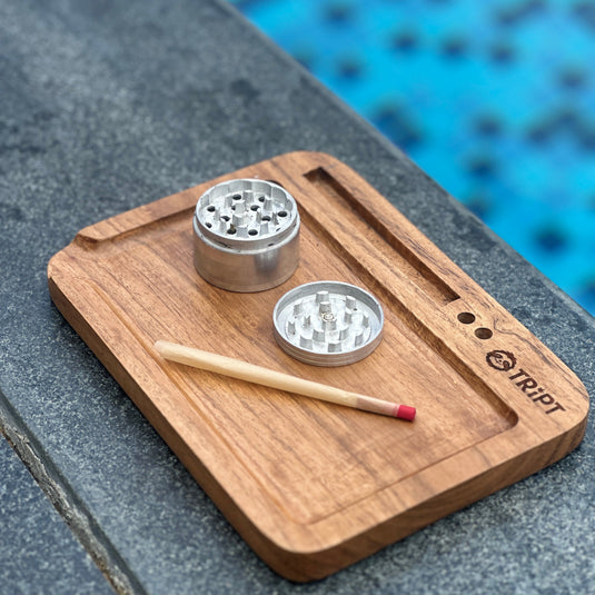 Buy Tript wooden crushing rolling tray crushing tray | Slimjim India