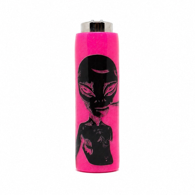 Load image into Gallery viewer, Buy Ubuntu - Smoking Alien Glow Clipper LIGHTER Pink | Slimjim India
