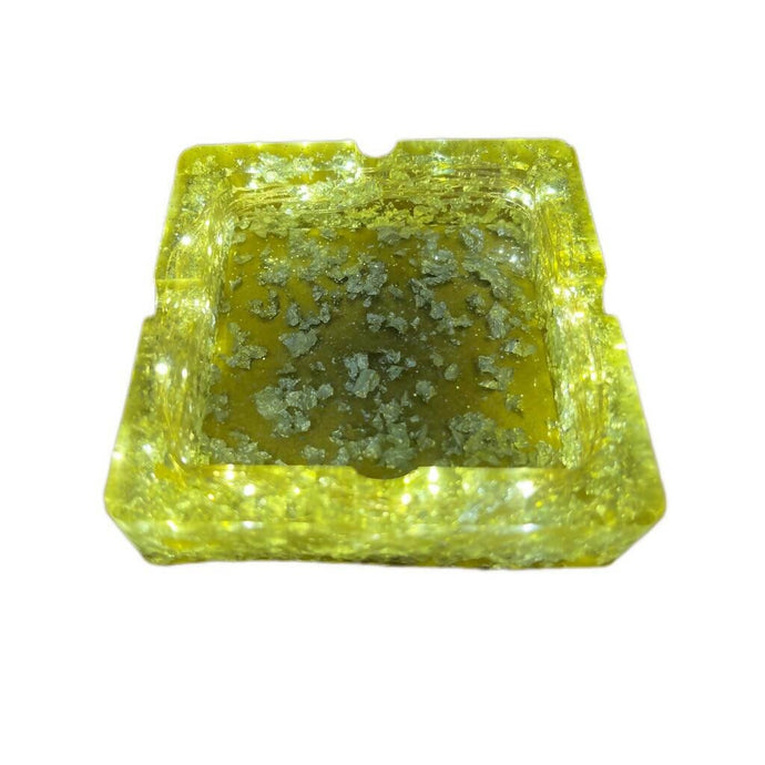 Buy BK - Golden LED Ashtray with Silver Flakes Ashtray | Slimjim India