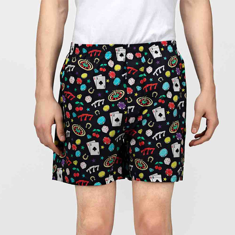 Load image into Gallery viewer, Black Casino Boxers Boxers Whats&#39;s Down 
