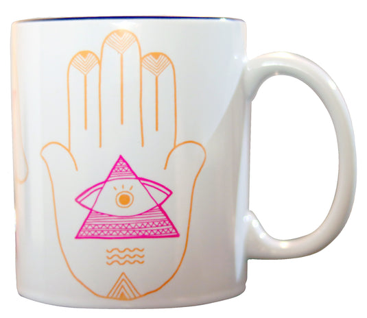 Boho Colorful Hamsa Coffee Mug Mugs Slimjim Online 