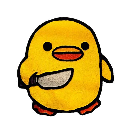 Buy Chick/Duck with a knife - Hand Tufted Rug (2.5 X2.5FT) Hand-Tufted Rug | Slimjim India