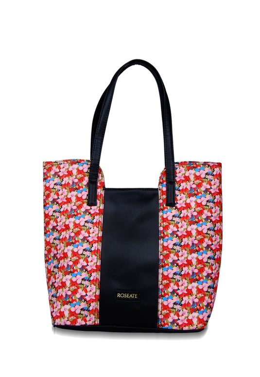 Buy Chirpy Tote Bag Contrast Center Panel Detail Floral Printed Tote | Slimjim India