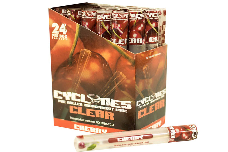 Load image into Gallery viewer, Clear Cyclone Pre Rolled Cones - Cherry Paraphernalia Cyclones 
