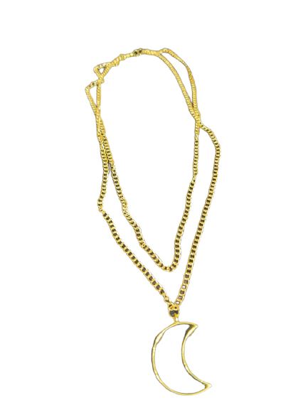 Load image into Gallery viewer, Crescent Moon Necklace Necklace Jabra Junction Gold 
