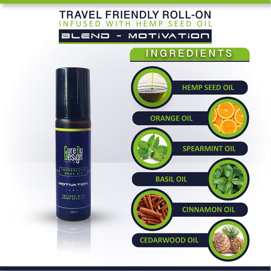 Buy Cure By Design - Therapeutic body oil (Motivation) (10ml) Aromatic oil | Slimjim India