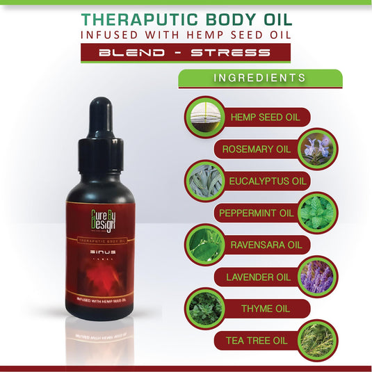 Buy Cure By Design  Theraputic body oil (Sinus) from Hempivate 