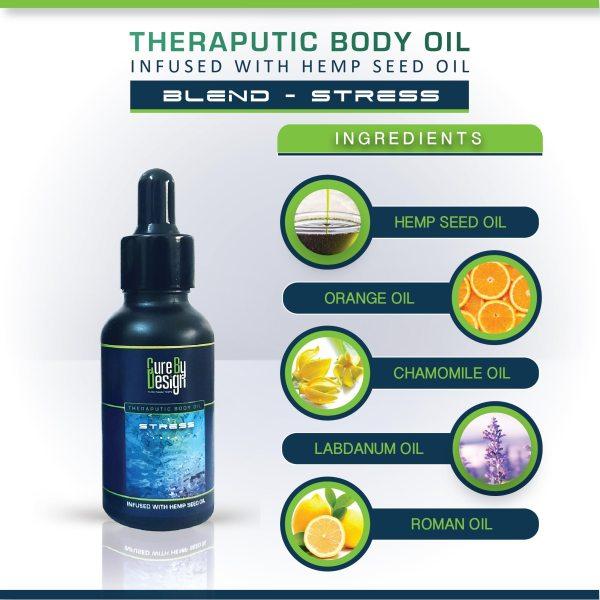 Load image into Gallery viewer, Buy Cure By Design  Theraputic body oil (Stress) from Hempivate 
