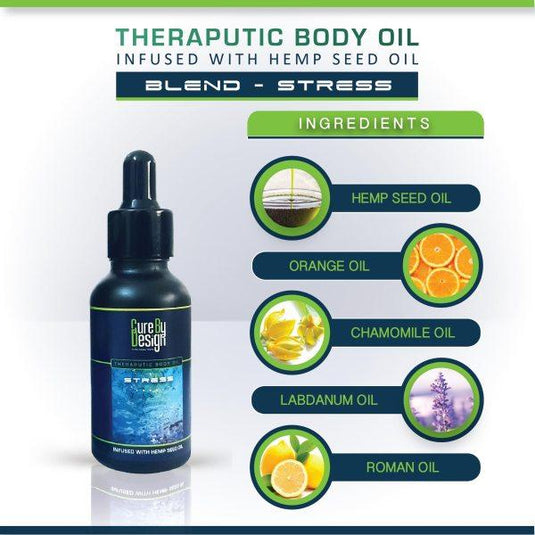 Buy Cure By Design  Theraputic body oil (Stress) from Hempivate 