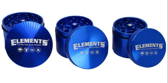 Buy Elements 4 Piece Grinder - Blue Grinders Medium (56mm) | Slimjim India