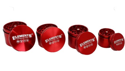 Buy Elements 4 Piece Grinder - Red Grinders Medium (56mm) | Slimjim India
