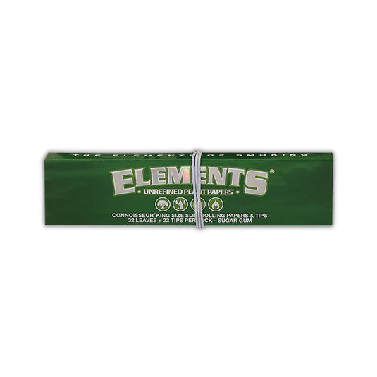 Buy Elements Green Connoisseur - KS Slim + Tips Rolling Papers + Tips | Slimjim India