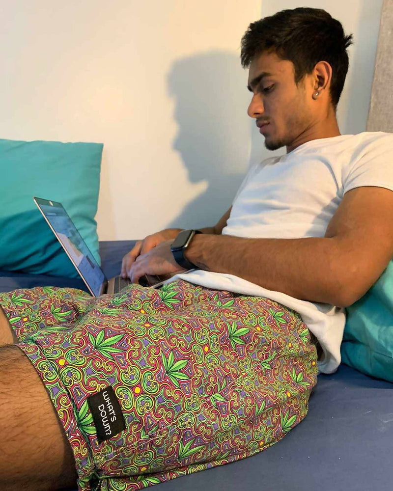 Load image into Gallery viewer, Buy Green &amp; Purple 420 Boxers Boxers | Slimjim India
