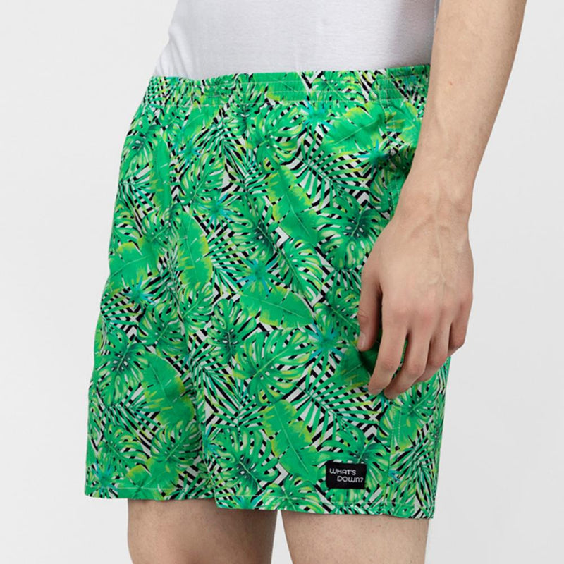 Load image into Gallery viewer, Green Tropical Scenery Boxers Boxers Whats&#39;s Down 
