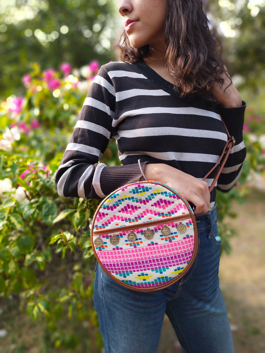 Buy Gulabbo sling bag Multicolored Geometric Design Sling Bag | Slimjim India