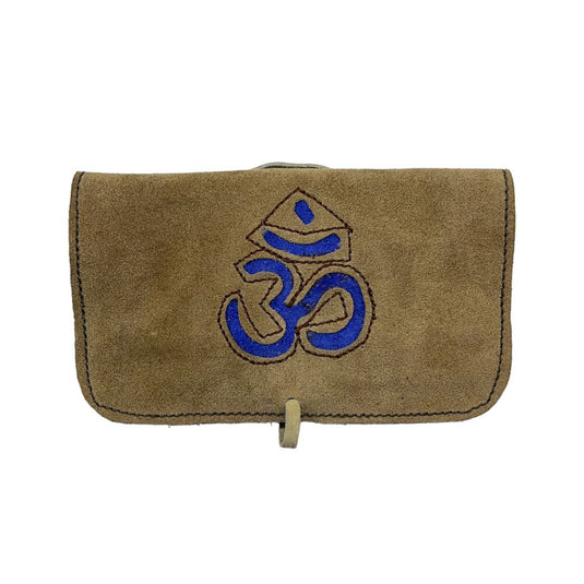 Buy Handcrafted Leather Pouch Leather pouch Beige AUM | Slimjim India