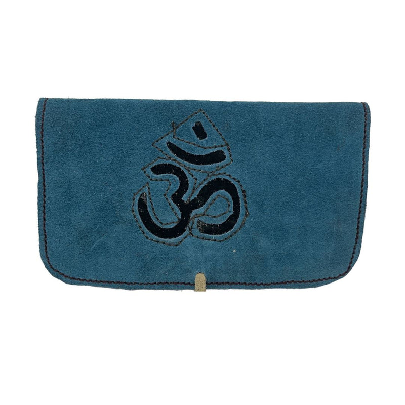 Load image into Gallery viewer, Buy Handcrafted Leather Pouch Leather pouch Blue AUM | Slimjim India
