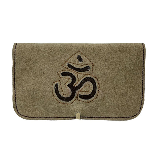 Buy Handcrafted Leather Pouch Leather pouch Grey AUM | Slimjim India