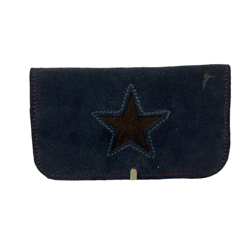 Load image into Gallery viewer, Buy Handcrafted Leather Pouch Leather pouch Navy Blue Star | Slimjim India

