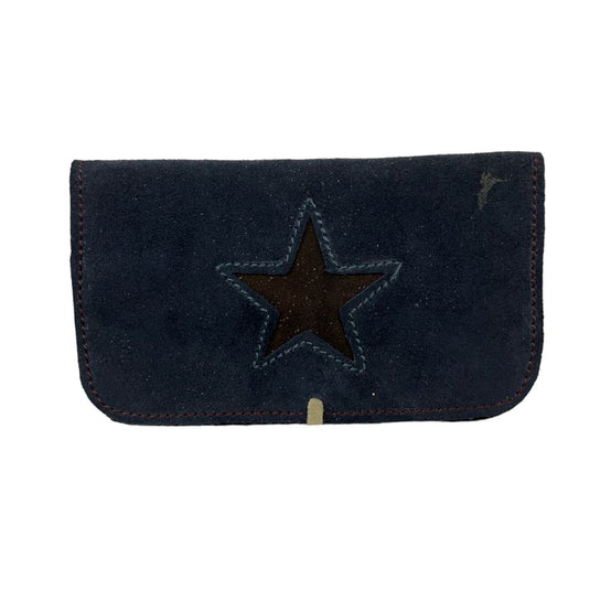 Buy Handcrafted Leather Pouch Leather pouch Navy Blue Star | Slimjim India