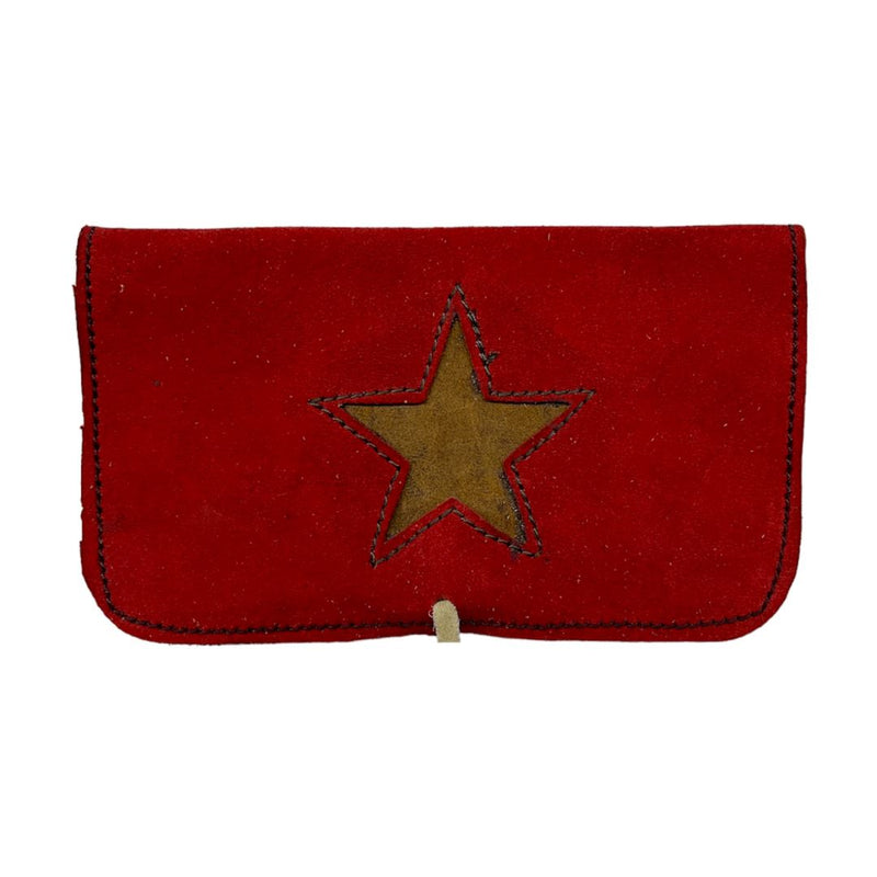 Load image into Gallery viewer, Buy Handcrafted Leather Pouch Leather pouch Red Star | Slimjim India
