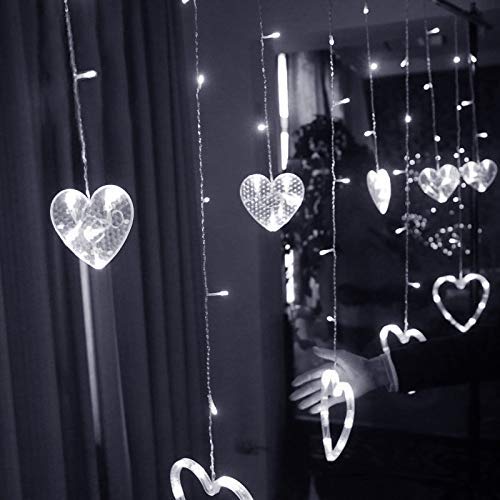 Heart LED Curtain String Decorative Lights for Home Décor Wall Decor Party Pad 
