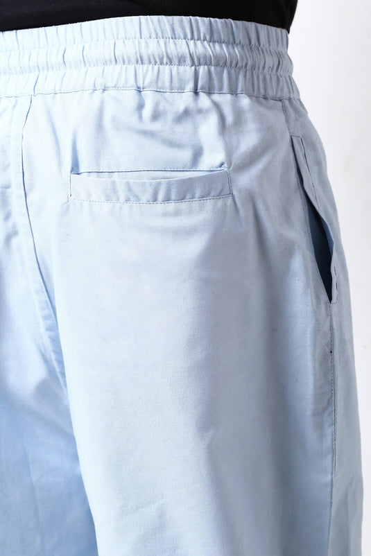 Plus Size Solid Color Women's Harem Pants in Aqua Blue