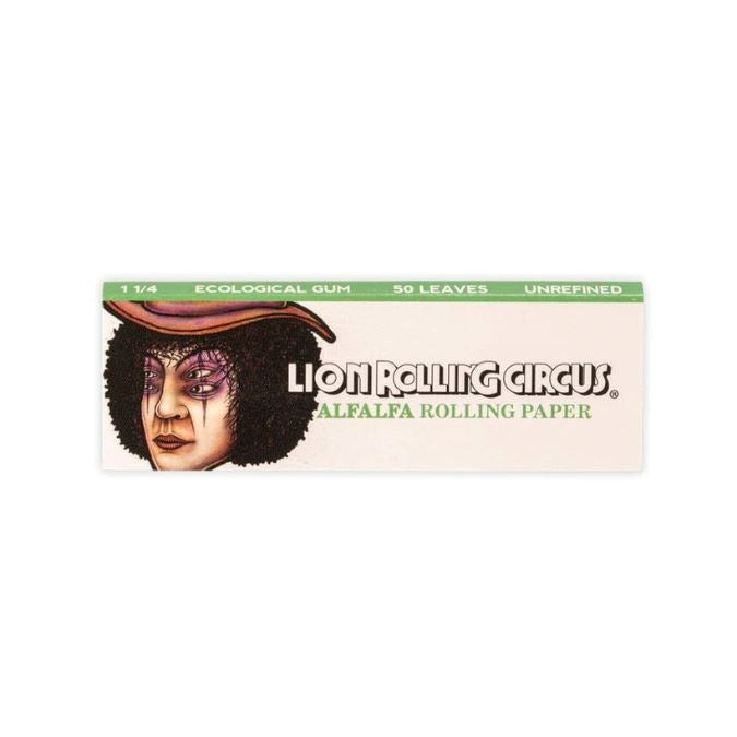 Load image into Gallery viewer, Buy Lion rolling Circus - 1 1/4th Size Green Papers (Alfalfa) Paraphernalia | Slimjim India
