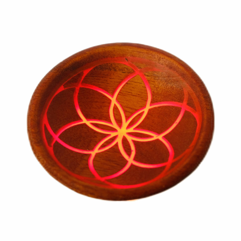 Load image into Gallery viewer, Buy LitLab - Wood &amp; Resin Mixing Bowl - Seed of Life Mixing Bowl Litlab seed of life mixing bowl red | Slimjim India
