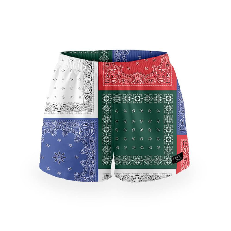 Load image into Gallery viewer, Multicolour Scarf Print Womens Boxers Boxers Whats&#39;s Down
