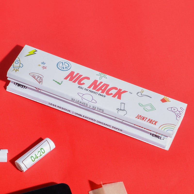 Load image into Gallery viewer, Buy NIC NACK - JOINT PACK - 33 Papers + 33 PRINTED TIPS Roach Paper + Roach Book PACK OF 1 White | Slimjim India
