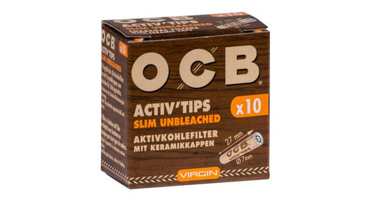 Buy OCB ACTIV'TIPS SLIM - Virgin CHARCOAL FILTERS (7mm) Charcoal Filters Pack of 10 | Slimjim India