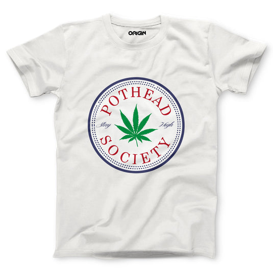 Pothead Society (White) - T-Shirt Clothing Know Your Origin 