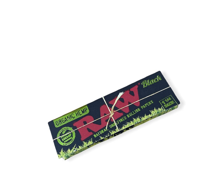 Buy RAW Black Organic Hemp - 1 1/4th rolling papers | Slimjim India