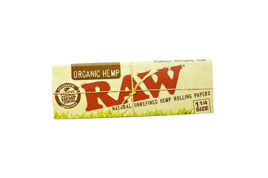 RAW Organic Hemp - 1 1/4th Smoking Papers Paraphernalia HBI 