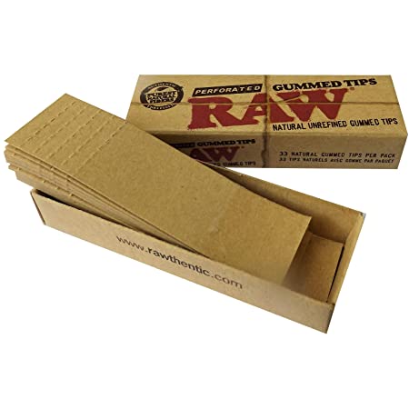 RAW Perforated Gummed Filter Tips - 33 Tips Paraphernalia RAW 