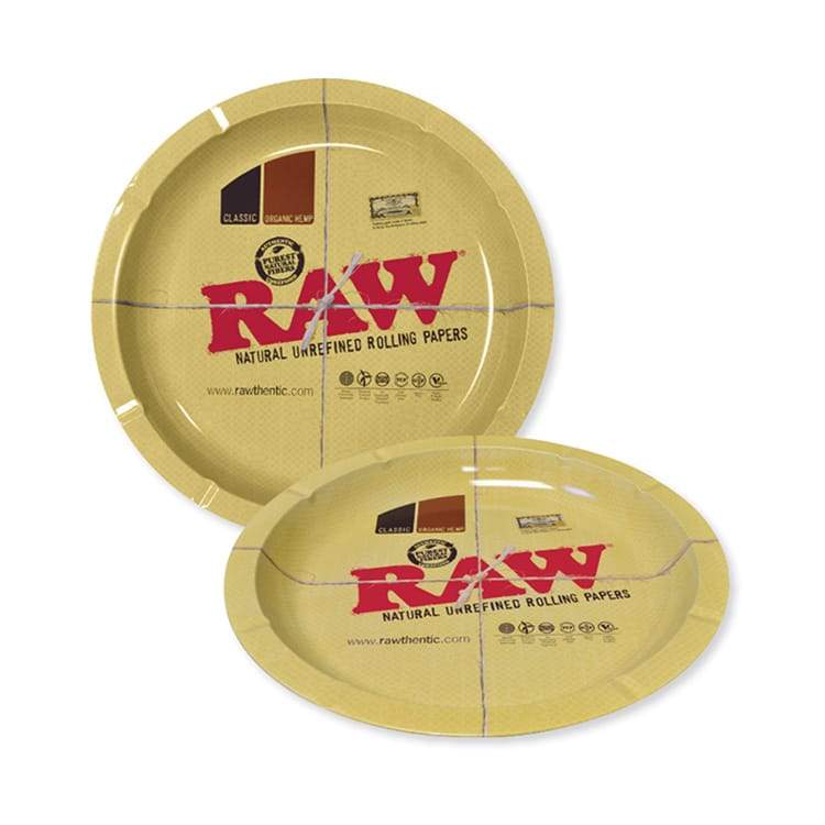 Load image into Gallery viewer, Raw Round Metal Rolling Tray Rolling Tray RAW 
