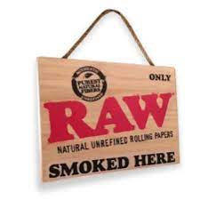Load image into Gallery viewer, RAW - Smoked Here Wooden Sign Wall Decor RAW 
